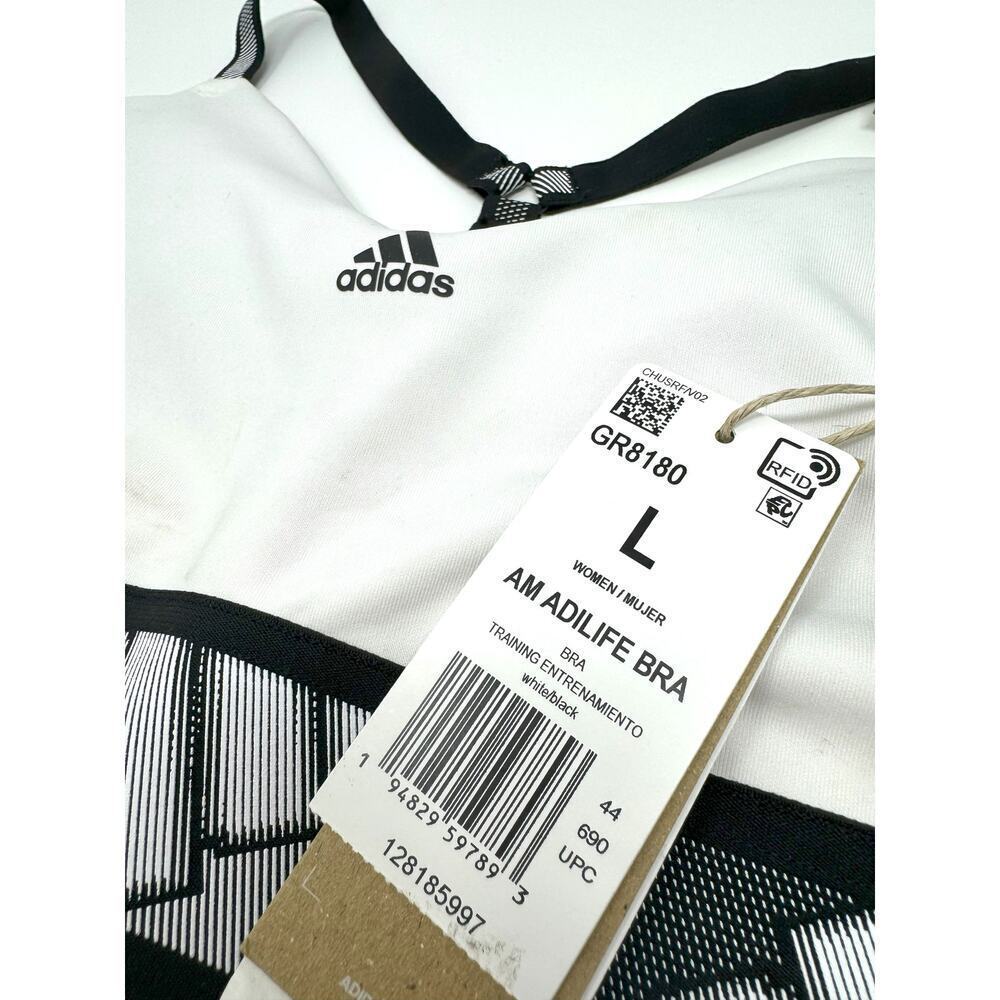 adidas All Me Adilife Bra White/Black , Size L - Picture 4 of 4